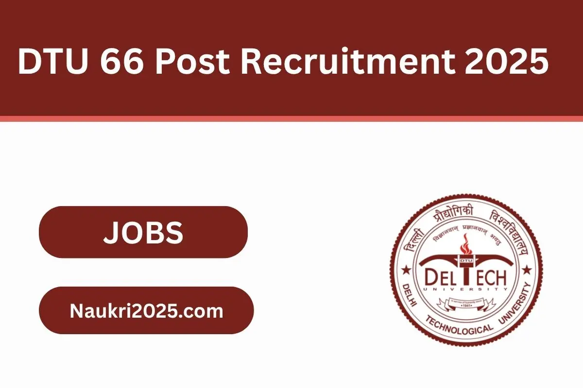 DTU 66 Post Recruitment 2025 – Junior Office Assistant, Data Entry Operator Application Open